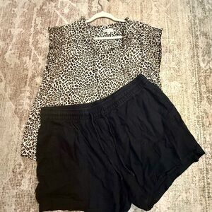 Chenault Leopard Print Top and Shorts Set